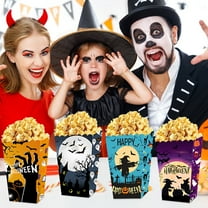 KMMYS Halloween Popcorn Paper Box, Haunted Theme, Party Decoration Supplies, Treat Containers for Snacks and Candy, Festive Gathering Essentials, Fun Design for Celebrations
