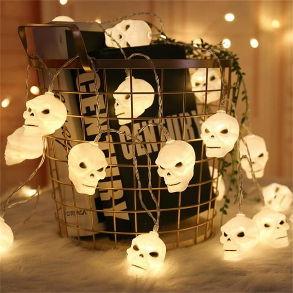 KMMYS Halloween Skull Lights LED String Lights, Decorative Skull Lights for Halloween Decoration, USB Powered Holiday Lights for Party, Outdoor and Indoor Decor, Energy Efficient and Eco-Friendly