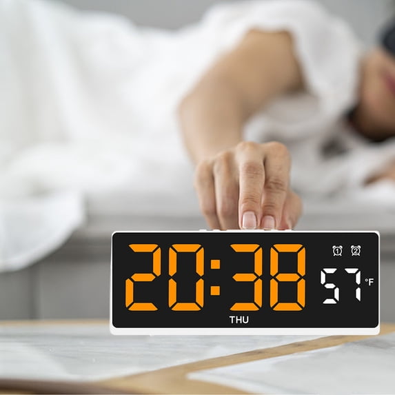 KMMYS LED Alarm Clock with Multi-function, Temperature Display, Date and Week Indicator, Three Brightness Settings, Desktop Clock for Home and Office Use