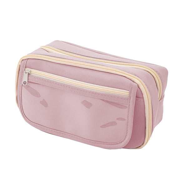 KMMYS Large Capacity Pencil Case Pouch, Spacious Zippered Pen Bag with Multi-function Storage, Cloth Organizer Bag for Office, Travel, Makeup and Accessories