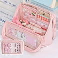 thumbnail image 1 of KMMYS Large Capacity Pencil Case Pouch, Zippered Pen Pouch with 9 Compartments, Detachable Transparent Organizer, Durable Stationery Holder, Effortless Cleaning, Versatile Storage Solution, 1 of 3