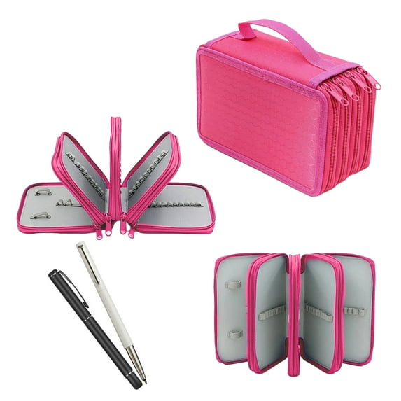 KMMYS Macaron Color Large Capacity Pencil Case, Multifunctional Polyester Stationery Bag, Zippered Organizer Pouch for Pens, Pencils, and Accessories, Compact and Durable for Desk or Travel