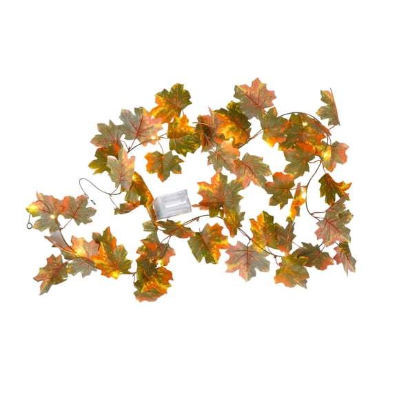 KMMYS Maple Leaf String Lights, Halloween Decorations, Battery Operated LED Fairy Lights, Indoor Outdoor Party Lights, Warm White Maple Leaf Vines, Thanksgiving Ambiance