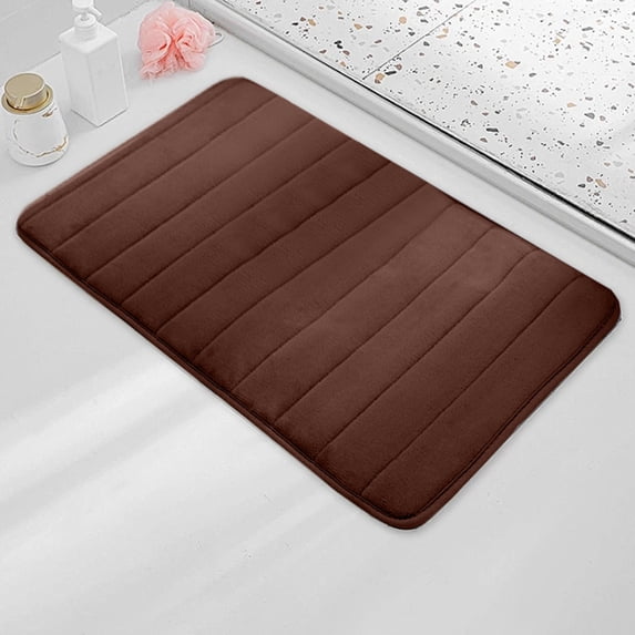 KMMYS Memory Foam Bathroom Mat, Non-Slip Absorbent Foot Rug, Machine Washable, Quick Drying, Soft Coral Fleece, for Bedroom, Bath, and Kitchen, 15.7x23.6in