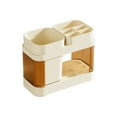 thumbnail image 1 of KMMYS Plastic Storage Cabinet Toothbrush Holder Bathroom Organizer Plastic Bathroom Storage Rack Multi-compartment Tooth Cup Storage Drying Design Compact Size for Bathroom & Travel Use, 1 of 6