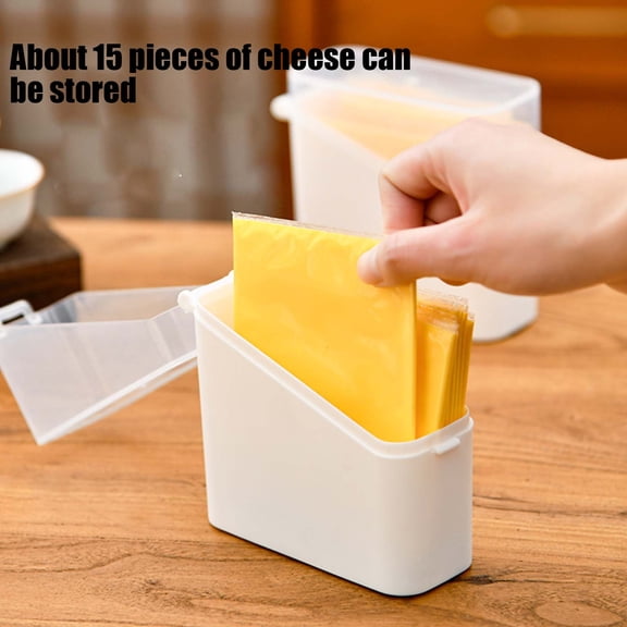 KMMYS Sliced Cheese Storage Container with Lid, Large Capacity Food Organizer for Fridge, Keep Cheese Fresh Longer, Odor-Free, Cold Resistant, Ideal for Cheese, Fruits, and Vegetables
