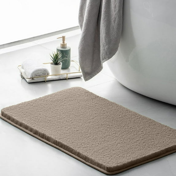KMMYS Solid Cotton Velvet Bathroom Rugs, Super Absorbent Thick Plush Non-Slip Floor Mat, Soft & Comfortable, Machine Washable, 15.74×23.62in