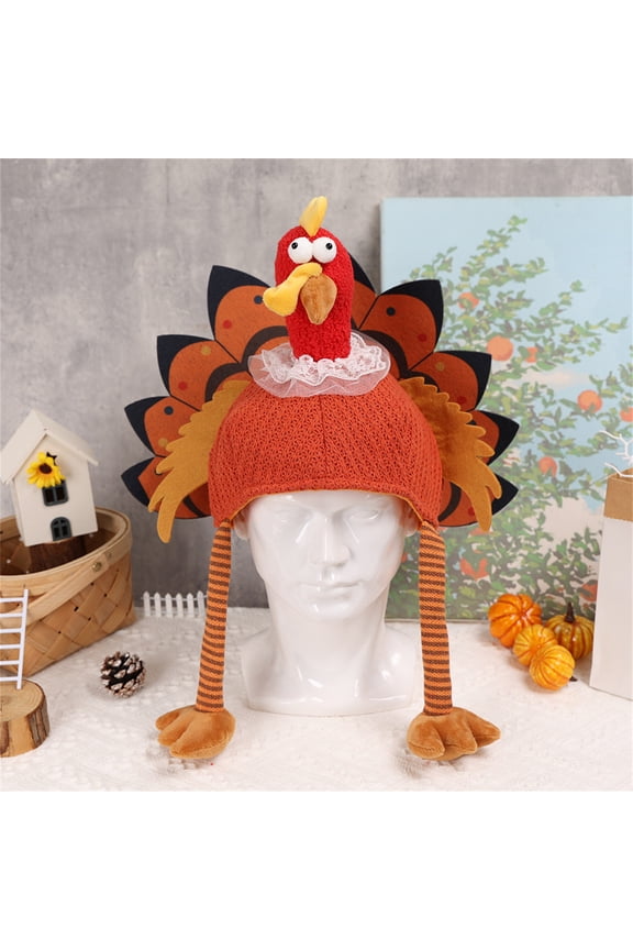 Thanksgiving Turkey Hat Unisex Fabric Hat Stretchy Soft Decorative Hat Holiday Party Hat Stylish Gift Hat Comfortable Festive Headpiece