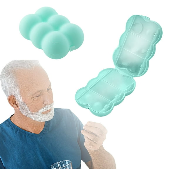 KMMYS Travel Vitamin Organizer with 6 Compartments, Portable and Easy to Carry, Large Capacity for Outdoor Use, Unique Shape, Sealed Design to Keep Vitamins Dry, Suitable for Daily and Travel Needs