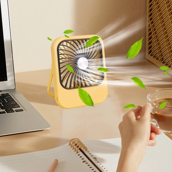 KMMYS USB Rechargeable Folding Desk Fan, 3-Speed Portable Mini Fan, Quiet Operation, Compact & Lightweight, 500mAh Battery, Adjustable Angle, Ideal for Home, Office, and Outdoor Use