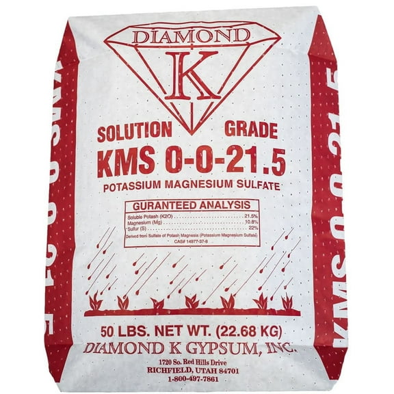 KMS Potassium Magnesium Sulfate 0-0-21.5 - Sul-Po-Mag - Organic Solution Grade Fertilizer Powder (1 Bag)