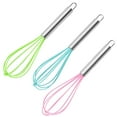 thumbnail image 1 of KMSS 10 inch Silicone Whisk for Cooking, Mini Whisk Stainless Steel Dough Whisk, Balloon Wire Whisk, Milk Egg Frother for Blending Whisking Beating Stirring Baking (1 Pack), 1 of 6