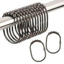 KMSS 12Pcs Shower Curtain Hooks Rust Proof Metal Shower Curtain Rings Heavy Duty Shower Hooks for Bathroom Shower Rod Hanger Holder