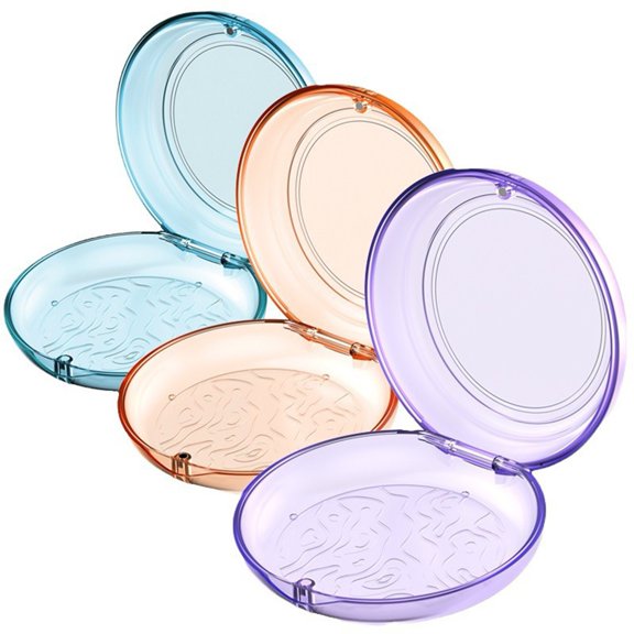 KMSS 1PCS Denture Case Transparent Braces Storage Box Retainer Case Mouth Guard Case With Brush Cleaning Dental Case