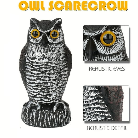 KMSS 1pack Fake Owl Decoy to Keep Birds Away Garden Decoration Bird Scare Devices for Garden Outdoor Yard
