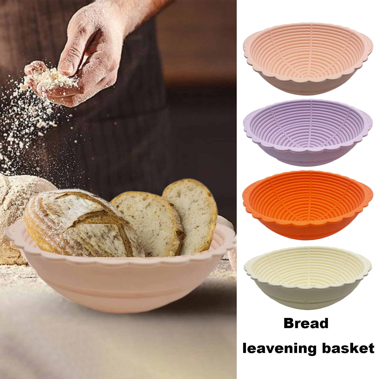 KMSS Banneton Basket 9inch Sourdough Proofing Basket Foldable Bread ...