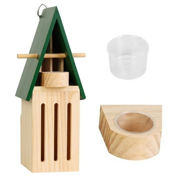 KMSS Butterfly House And Feeder Wooden Butterfly House Natural Butterfly Habitat with Butterfly Puddler Outdoor Hanging Butterfly Shelter And Feeder