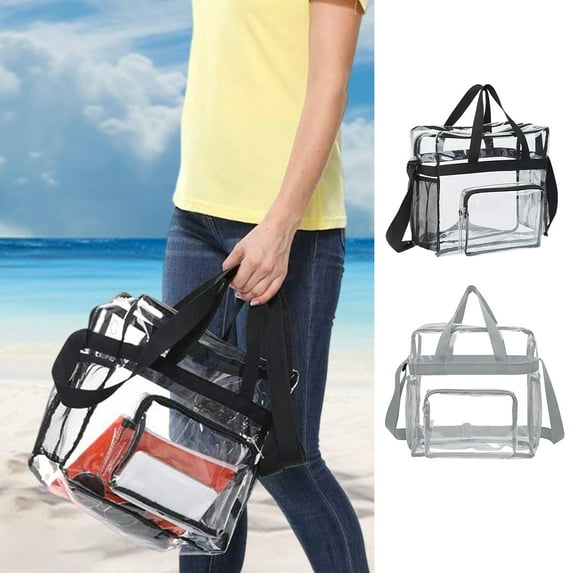 KMSS Clear Bag Transparent Clear Tote Bags Beach Bag for Stadium, Outdoor, Beach, Pool (1PCS)
