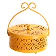 thumbnail image 1 of KMSS Iron Repellent Incense Coil Holder with Lid Handle Heavy Duty Metal Hollow Incense Burner Portable Desktop Ash Catcher Box Christmas Gift, 1 of 8