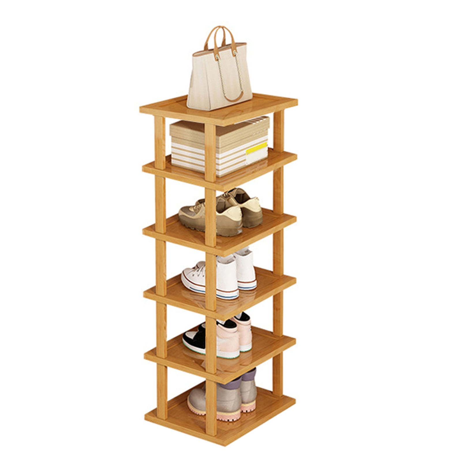 KMSS Shoe Rack Organizer 6 Tier, Bamboo Free Standing Shoe Racks, Shoe ...