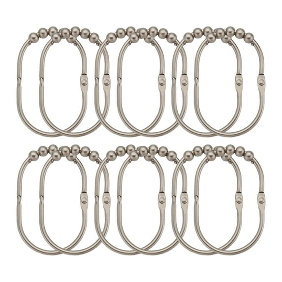 KMSS Shower Curtain Rings 12Pcs Shower Curtain Hooks Metal Shower Curtain Rings Rust Proof Universal Shower Rod Ring Hanger Holder Bathroom Supplies