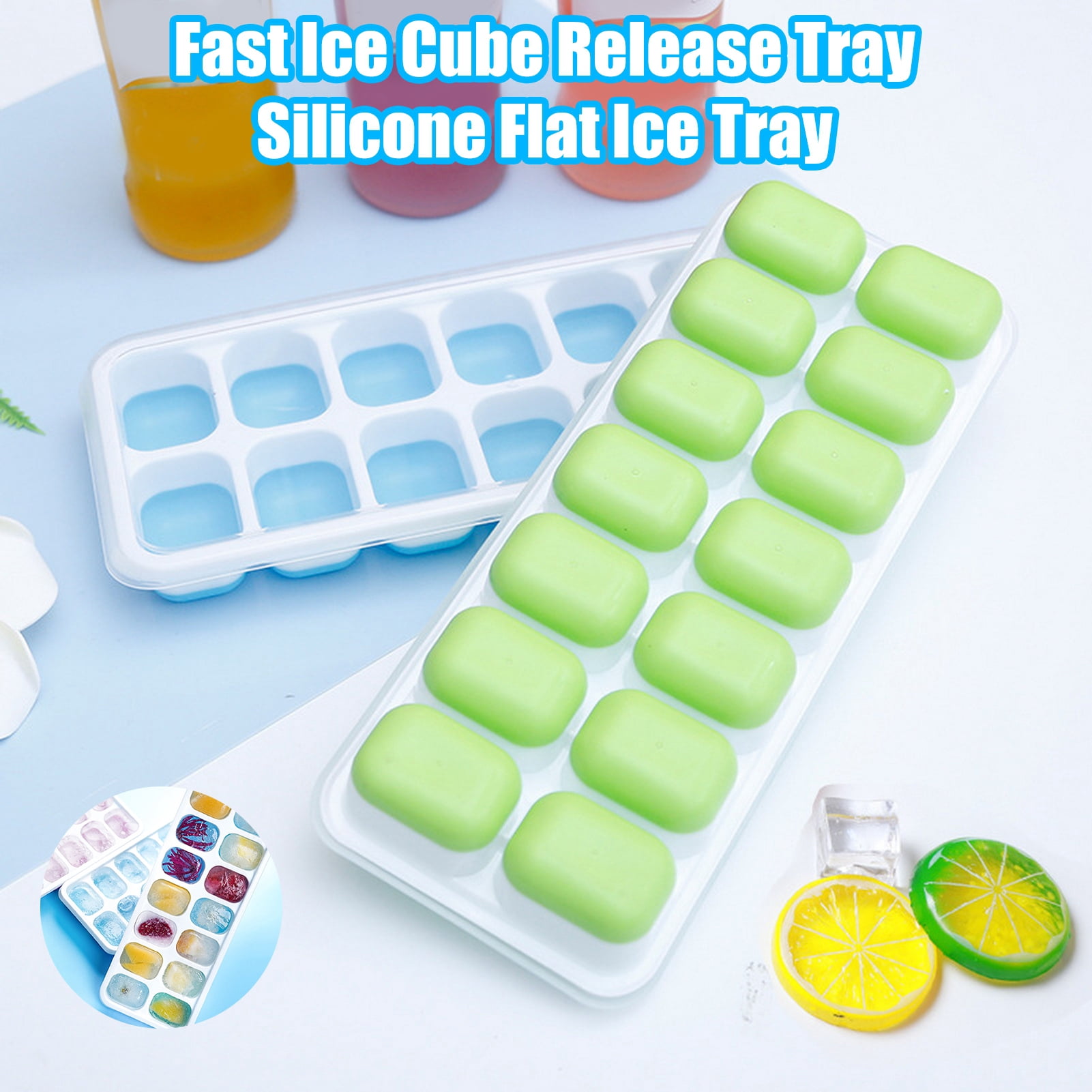 Silicone Ice Cube Trays With Lids, 4 Pack - Easy-Release, BPA Free, Dishwasher Safe For Home & Bar