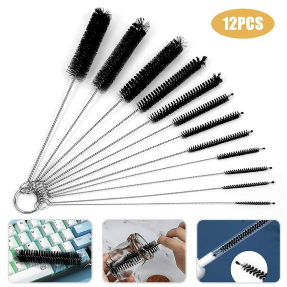 KMSS Straw Cleaning Brush Set 12Pcs Long Straw Cleaner Brush for Straws on Tumbler, Water Bottle, Sippy Cups