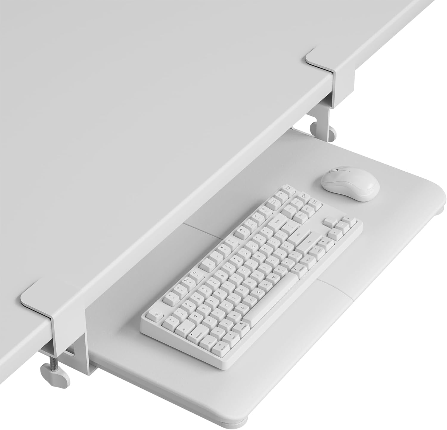 KMT01 Under Desk Keyboard Tray, Pull-Out Keyboard & Mouse Platform with C-Clamp, 25.6 x 11.8 in Space-Saving Ergonomic Slide-Out Drawer