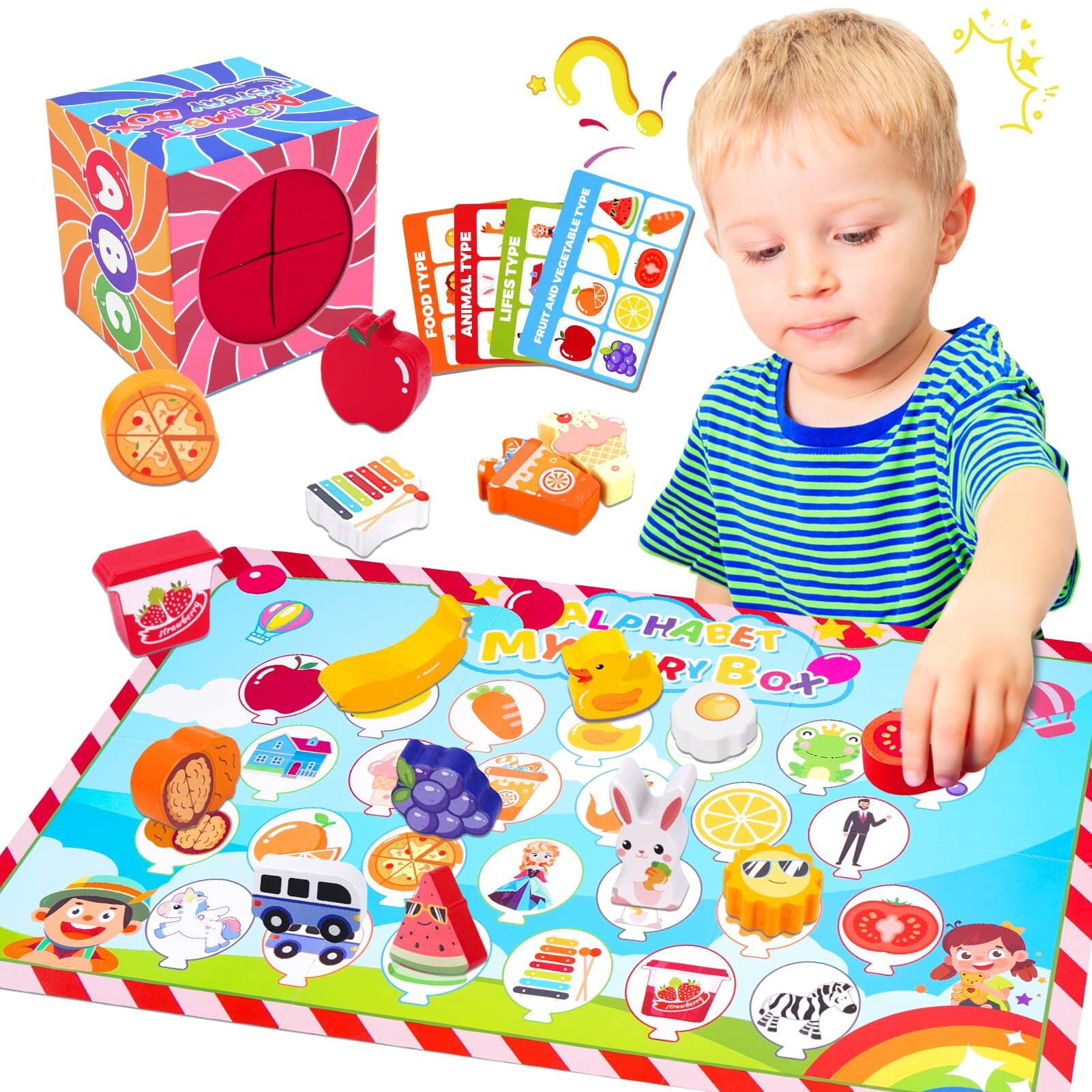 KMTJT Montessori Educational Toys for 1 2 3 Year Old: Alphabet Mystery ...