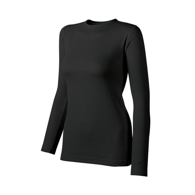 KMW3 Duofold Thermals Mid Weight Womens Long Sleeve Base Layer Shirt Size Small Black