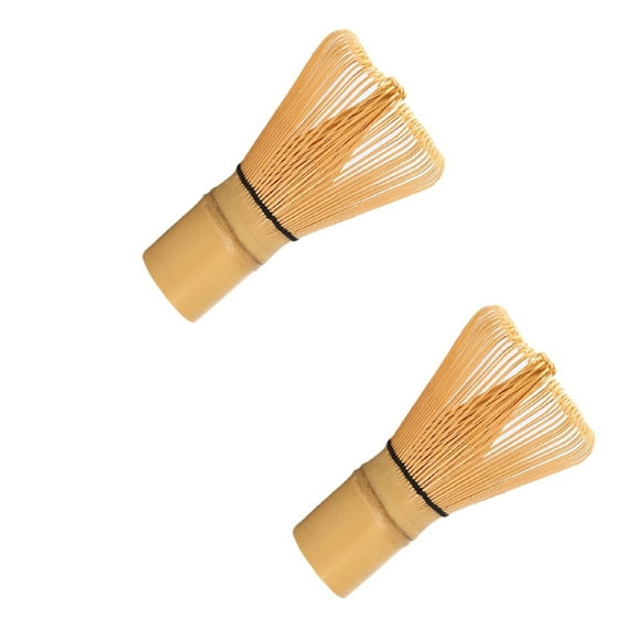 KMWGRE 2PC Prong Matcha Whisk Natural Bamboo Green Tea Whisk Tea Whisk Chasen Preparing Matcha Powder Brush Tool Tea Traditional Scoop(100 Prongs)
