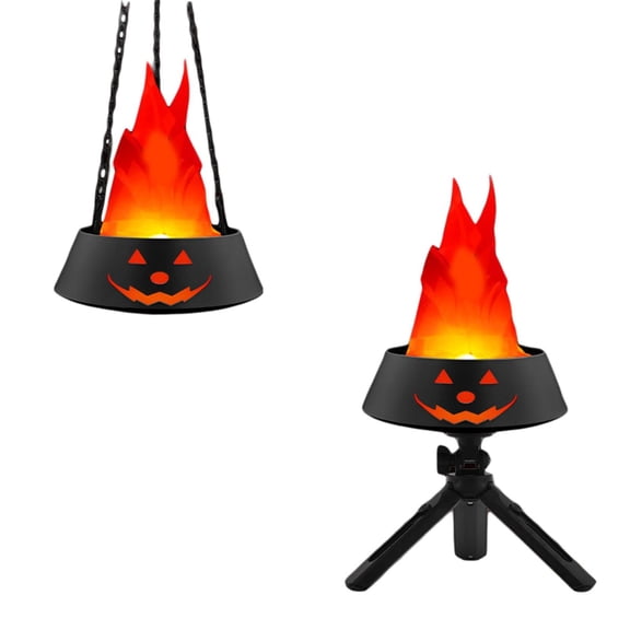 KMWGRE 3D Flame Lamp, Campfire Night Light,Electric Campfire Artificial Flickering Flame Table Lamp,Halloween Decorative Atmosphere Lamps