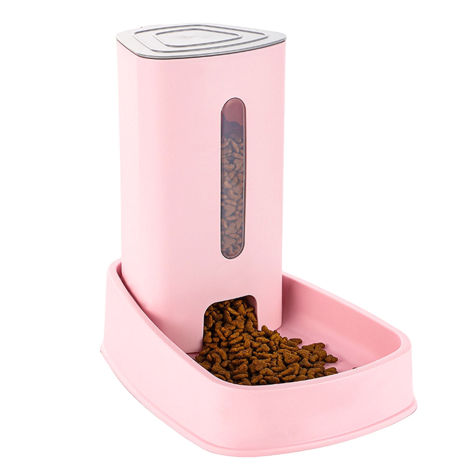 KMWGRE Automatic Pet Feeder and Water Dispenser Set Indoor Cat Dog Feeding System Large Capacity Auto Food Bowl Station Light Pink1 32x20x31cm