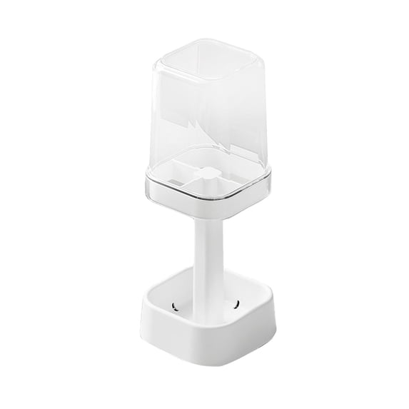 KMWGRE Bathroom Organizer Rack Expandable Storage Shelf Countertop Holder for Toothbrush Toothpaste Cup Indoor Outdoor Use Space Saving Design White 12.5X8.4X8.4cm
