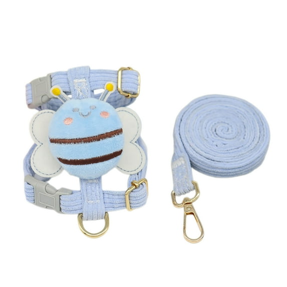 KMWGRE Dog Harness and Leash Set with Metal D Ring for Small Dogs Comfortable Pet Walking Gear Blue M