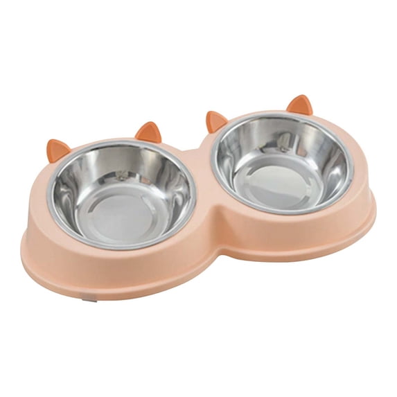 KMWGRE Double Pet Bowl Stainless Steel Feeder with Base for Cats and Dogs Food Water Meals B 30.00