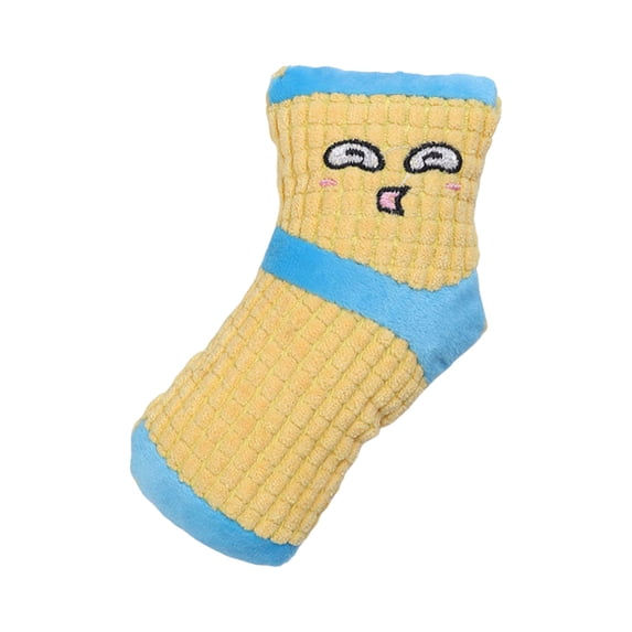 KMWGRE Durable Chew Toy for Dogs Interactive Puppy Teething Squeaky Pet Socks Design Biting Training Companion B 7x13cm