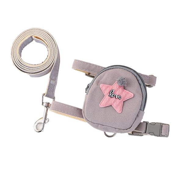 KMWGRE Escape Proof Pet Harness and Leash Set with Star Decorations for Secure Dog Cat Walking Adventures Grey S