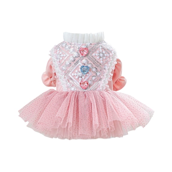 KMWGRE Glitter Pet Tutu Dress With Delicate Lace Trim For Small Dogs Ideal Party Celebration Attire B S