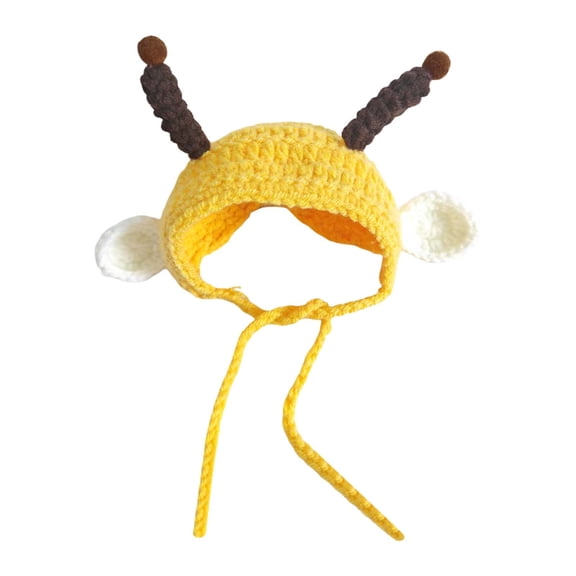 KMWGRE Hand Woven Pet Party Hat Handmade Crochet Animal Headwear Photography Prop For Dogs Cats Small B One Size