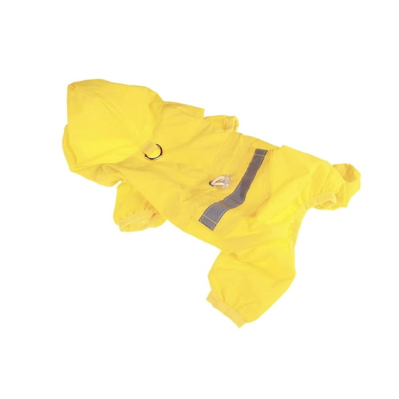 KMWGRE Lightweight Reflective Dog Raincoat Hooded Poncho Jacket For Small Breeds Outdoor Pet Clothing Yellow L
