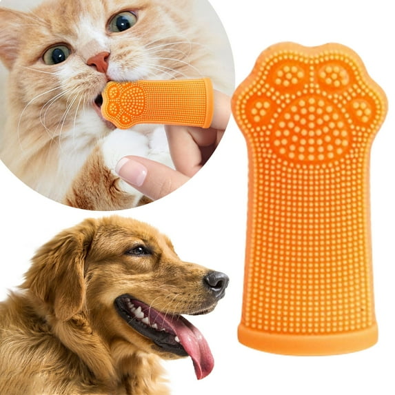 KMWGRE Pet Care Finger Toothbrush Soft Easy Use Teeth Cleaning Tool Plaque Remover Grooming Supply For Dogs Cats C 5.5x2.6x2cm