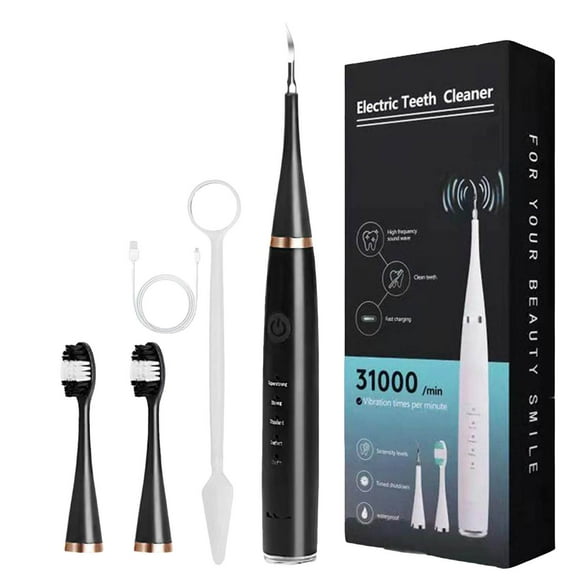 KMWGRE Rechargeable Pet Teeth Cleaning Tool Vibration Plaque Remover for Dogs and Cats Odontolith Prevention Oral Hygiene Care Black One Size