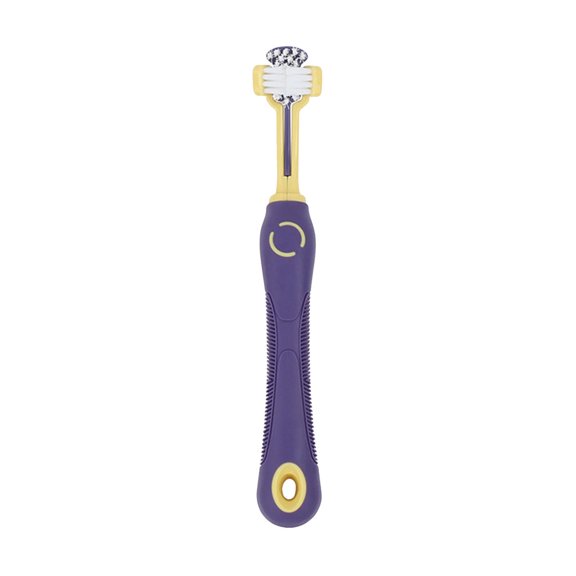KMWGRE Triple Head Pet Toothbrush for Dogs and Cats Oral Cleaning Care Supplies D 3x20cm