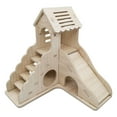 thumbnail image 1 of KMWGRE Wooden Hamster Maze Villa Habitat with Slide Seesaw Climbing Ladder Platform Chew Proof Hideout Toy for Gerbils Mice Small Animals A 17x17x2cm, 1 of 3