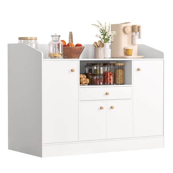 KMYY Kitchen Buffet Cabinet,Coffee Bar Storage Cabinet,Kitchen Storage Cabinet with Drawer and Doors,Open Shelf,Kitchen Sideboard for Dining Room,Living Room