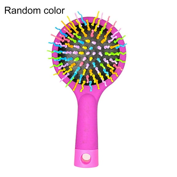 KMYY Rainbow Comb Volume Brush Candy Tone Magic Hairbrush with Mirror