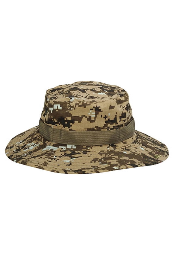 Sun Hat Snap Closure Wide Brim Multipurpose Camouflage Bucket Boonie Hat