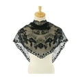 thumbnail image 1 of KMYY Triangle Scarf Lace Satin Shawl Scarf Hollow Embroidery Flower Pattern Beach Sun Protection Shawl Women Daily Wear, 1 of 8