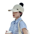 thumbnail image 1 of KMYY Women Baseball Hat Long Brim Face Letter Embroidery Empty Top Fasten Tape Sunscreen Adjustable Solid Color Sports Peaked Hat Headwear Gift, 1 of 8